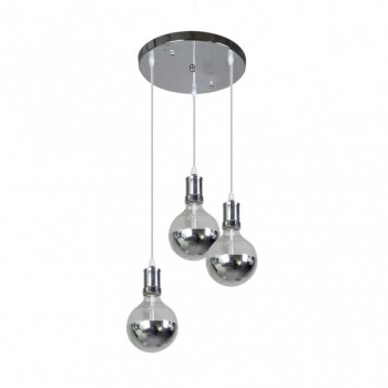 Distribuidor - Lâmpadas Diversas | Lâmpadas Modernas | LAMPARA GALA 3XE27 CROMO/CROMO BOMBILLAS INCLUIDAS 24W 2700K 2100LM REGX36X36 CMRef: 167283020